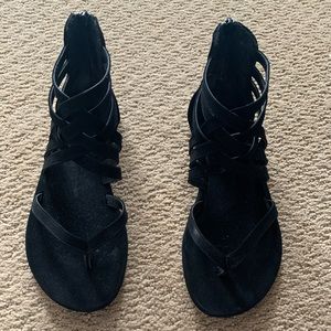 Black gladiator sandals